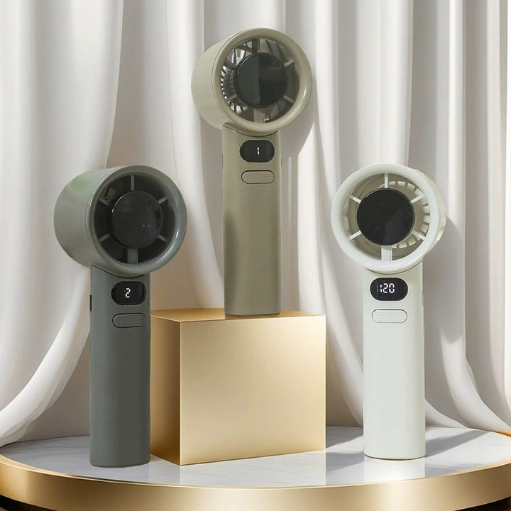 Women Hand Fan with Digital Display and Variable Speed Controller Bowlift