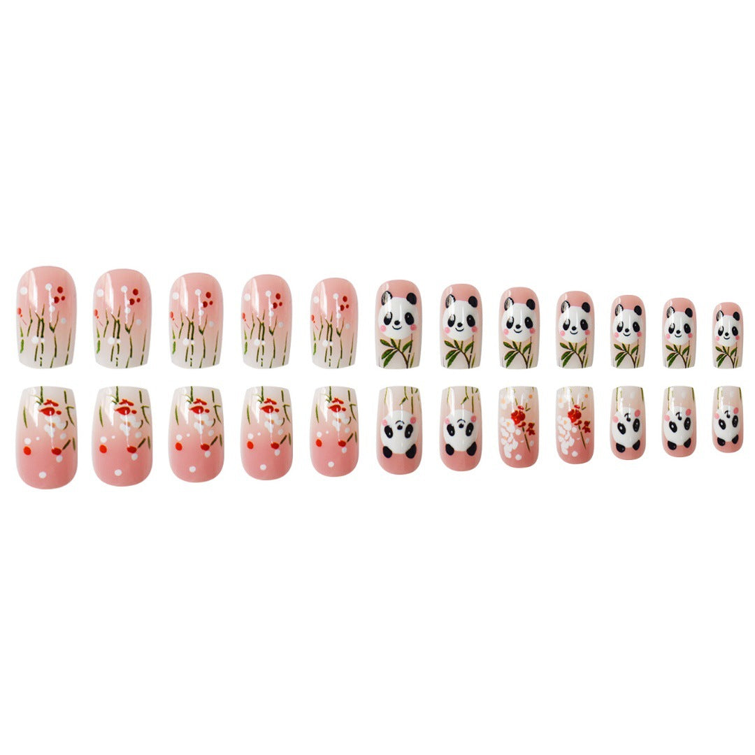 Panda-Themed Nail Art Extensions Bowlift