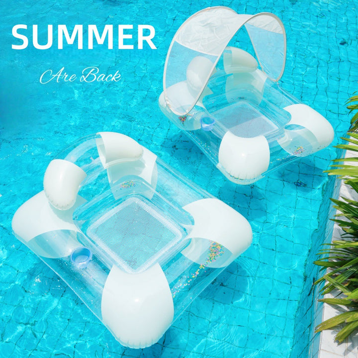 Inflatable Pool Lounger with Canopy Bowlift