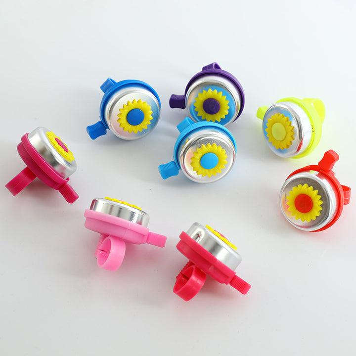 Playful Sunflower-Themed Bicycle Bell with Adjustable Universal Clamp and Metal Dome Bowlift