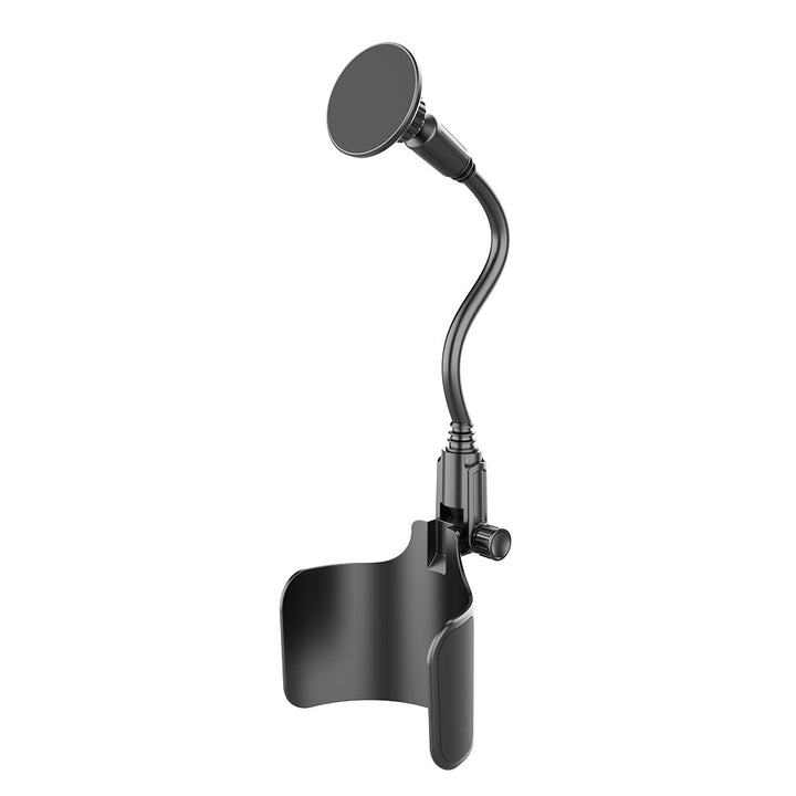 Adjustable car headrest tablet and smartphone holder with telescopic support arm and anti slip cradle Bowlift