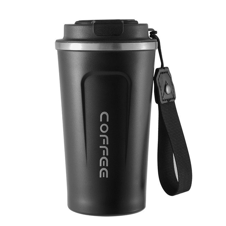 Insulated Stainless Steel Travel Coffee Tumbler with Leakproof Lid and Carry Strap Bowlift