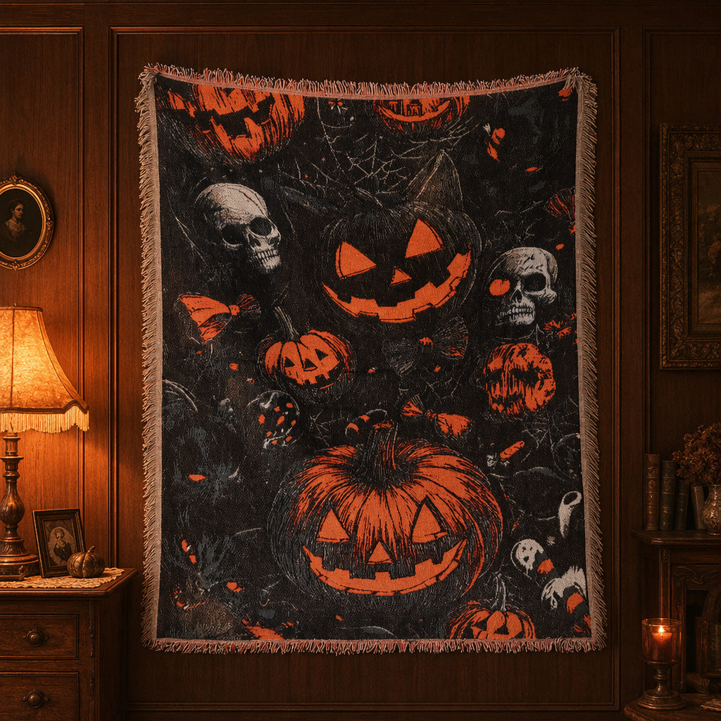 Halloween-Themed Cozy Throw Blanket