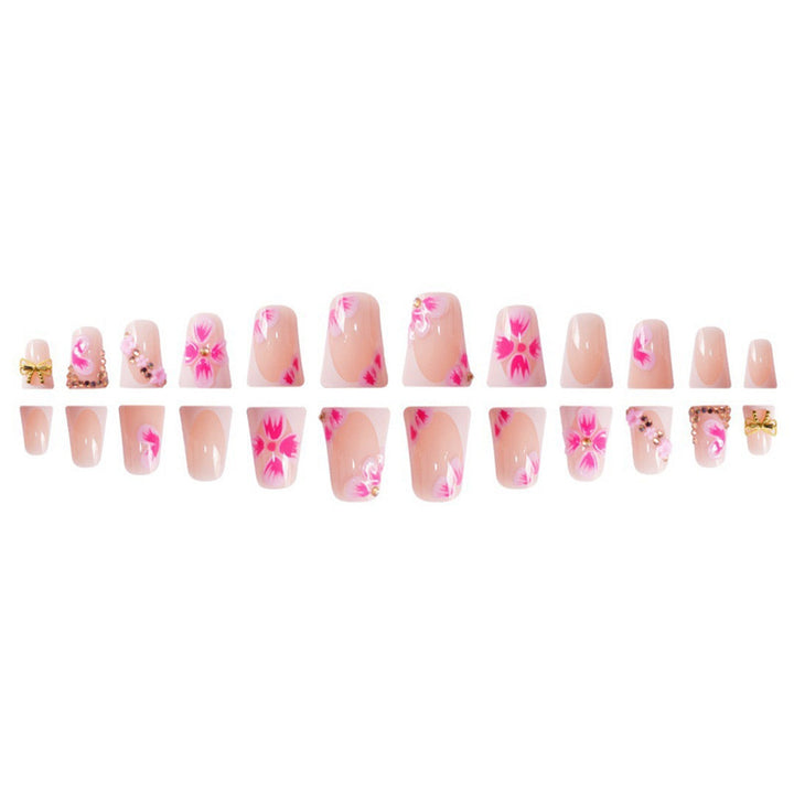 Floral Decorative Acrylic Nail Design Bowlift