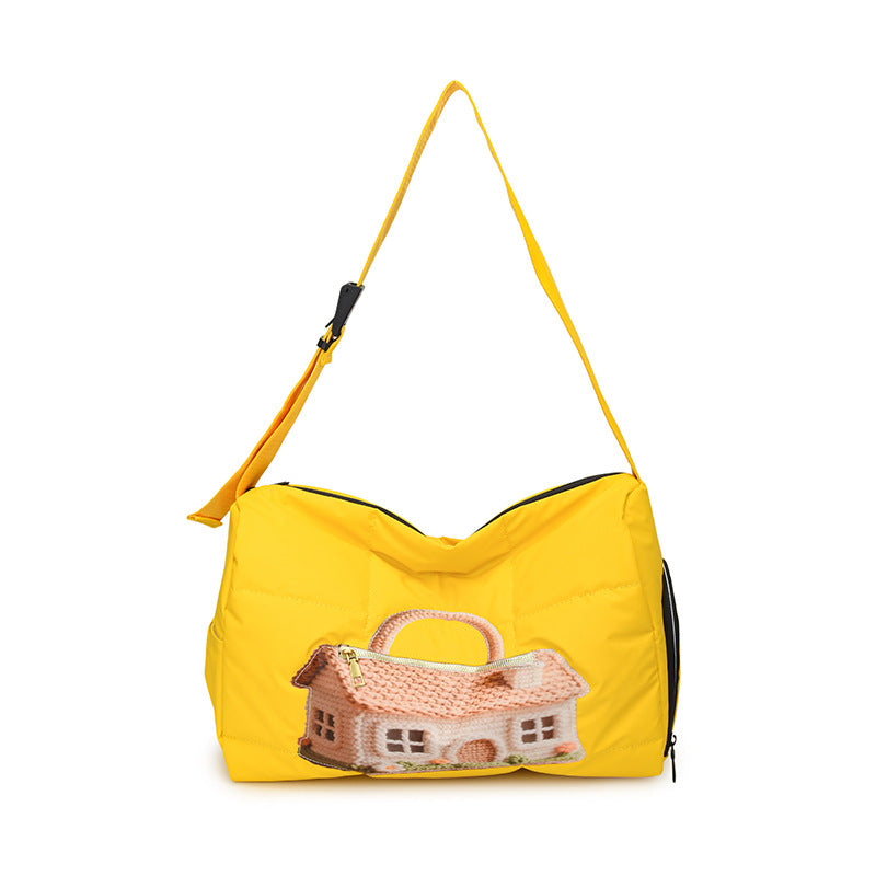 Fashionable Shoulder Bag with Unique Design and Practical Compartments Bowlift