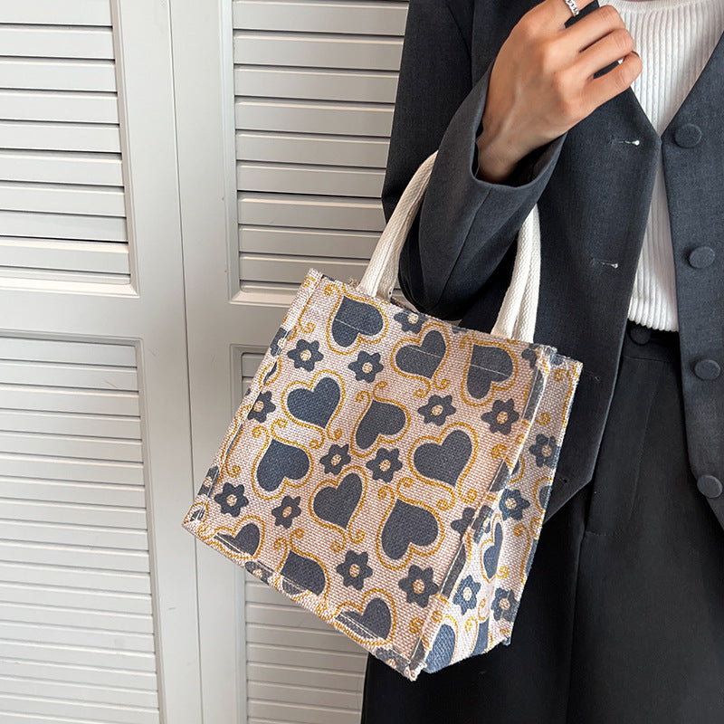 Casual Heart Pattern Tote Bag