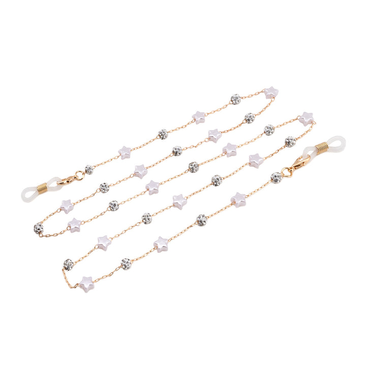 Elegant Crystal and Pearl Eyewear Chain Bowlift