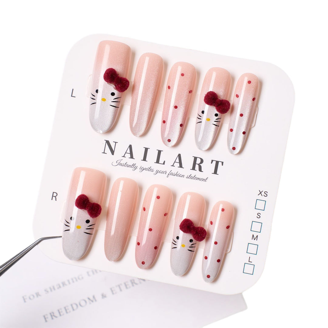 Artistic Character-Themed Press-On Nail Set Bowlift