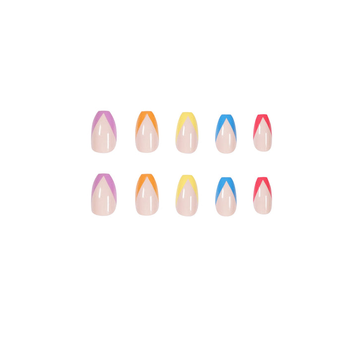 Artificial nail art with colorful tips and elegantly accented designs Bowlift