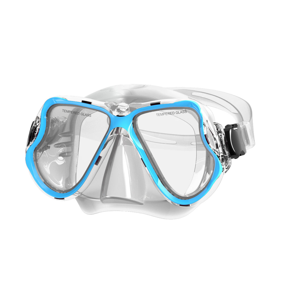 Diving mask with wide field of vision and impact-resistant design Bowlift