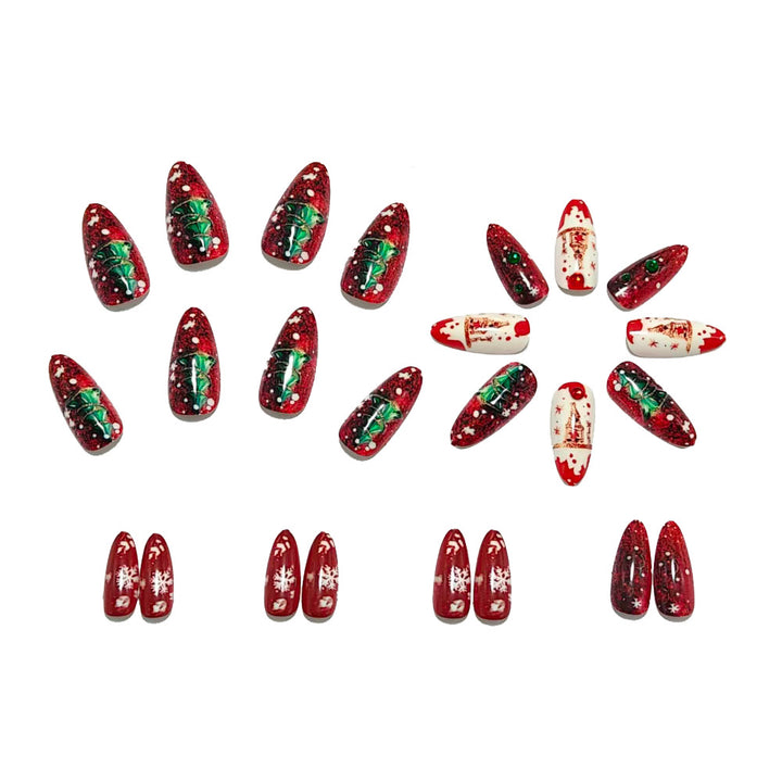 Festive artificial nails with winter motif Bowlift