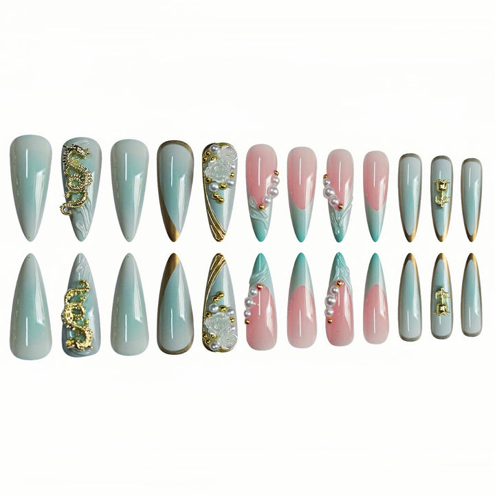 Decorative Stiletto Press-On Nail Art Extensions Bowlift
