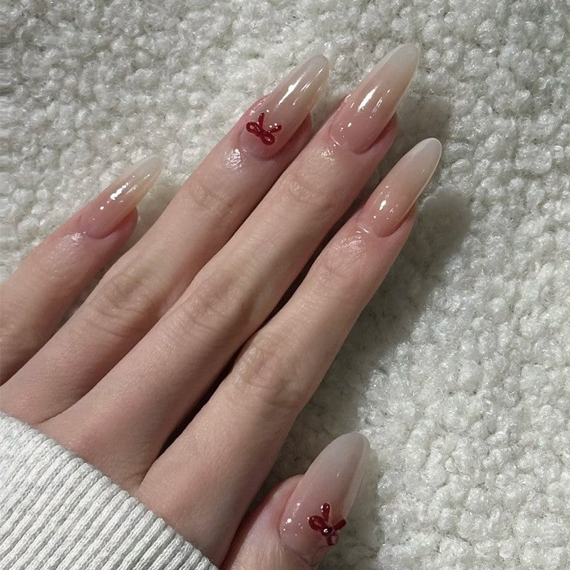 Premium Artistic Long Stiletto Nail Tips with Intricate Embellishments Bowlift