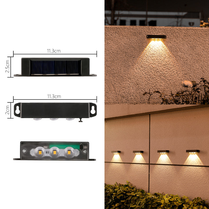 Compact Solar Motion-Sensor LED Wall Light For Outdoor Steps And Fences Bowlift