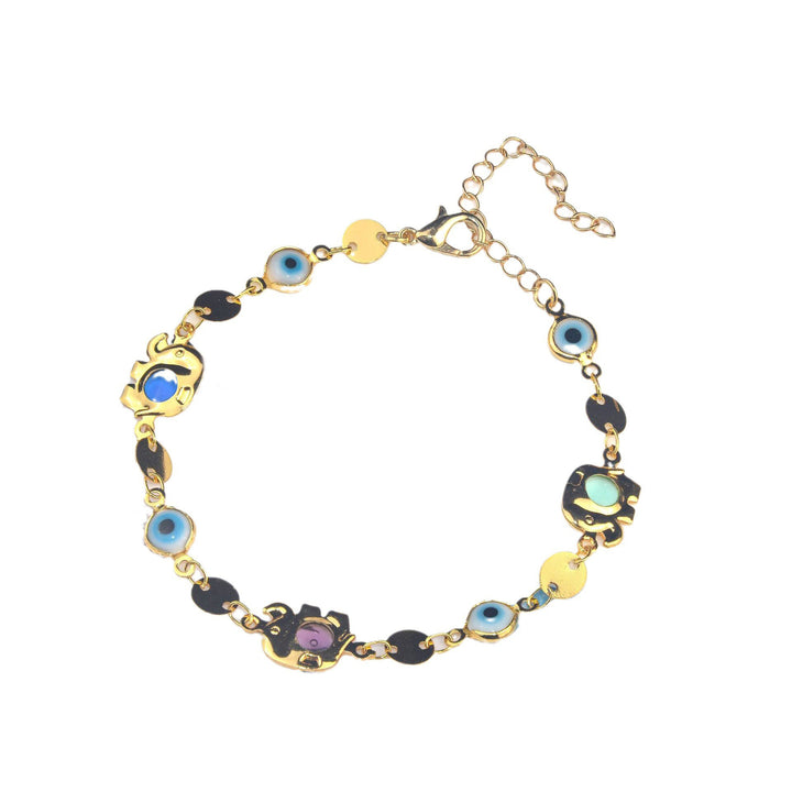 Colorful Eye Charm Statement Necklace Bowlift