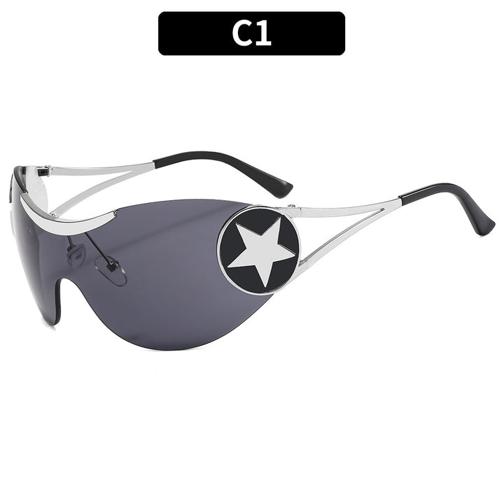 Star-Detail Shield Sunglasses