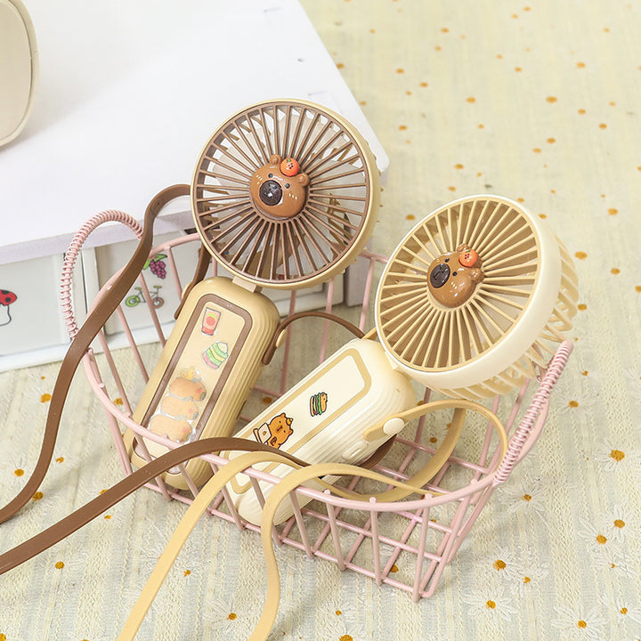 Women's Portable Mini Hand Fan with Cute Animal Design Bowlift