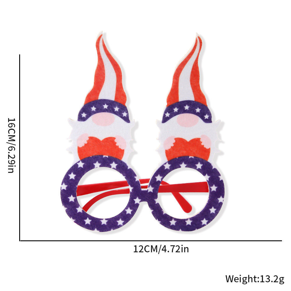 Unisex nan novelty hand-shaped patriotic party eye glasses with finger-frame design Bowlift