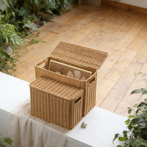 Rectangular Woven Storage Chest Bowlift