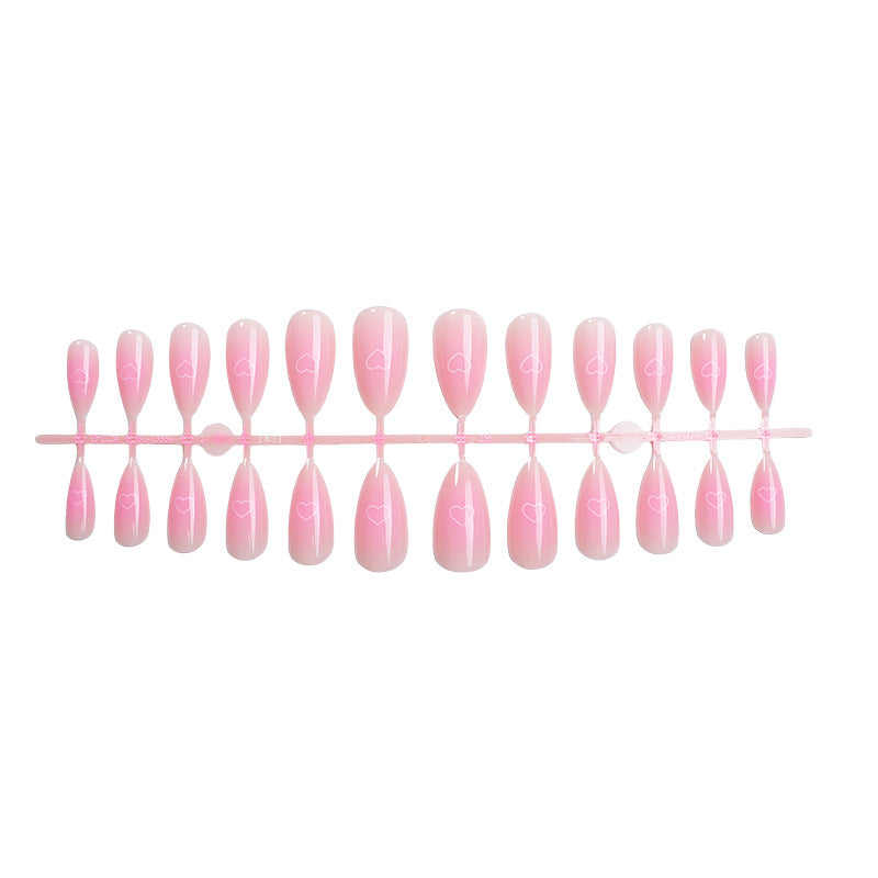 Heart-Embellished Press-On Nail Art Set Bowlift