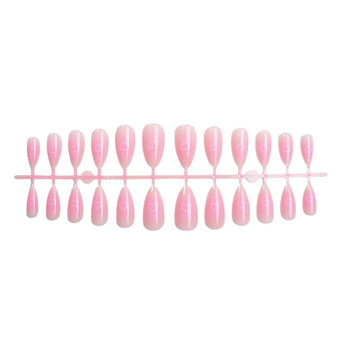 Heart-Embellished Press-On Nail Art Set Bowlift
