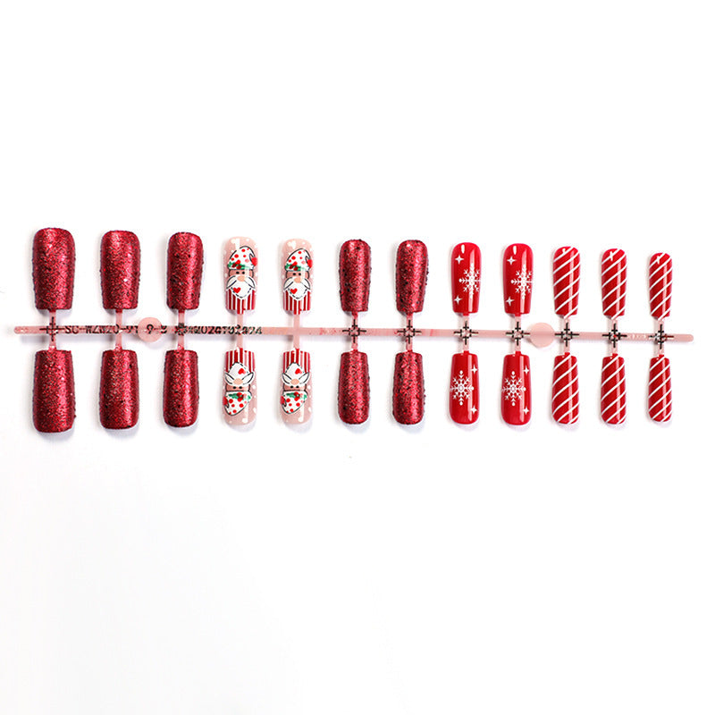 Holiday-Themed Press-On Nail Art Set Bowlift