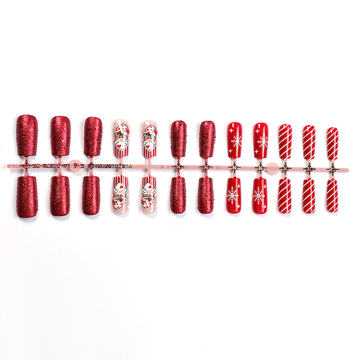 Holiday-Themed Press-On Nail Art Set Bowlift