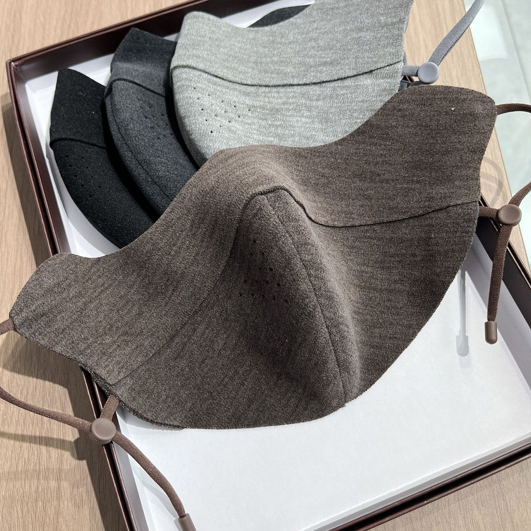 Sueded Reusable Face Mask with Breathable Perforation & Adjustable Ear Loops Bowlift