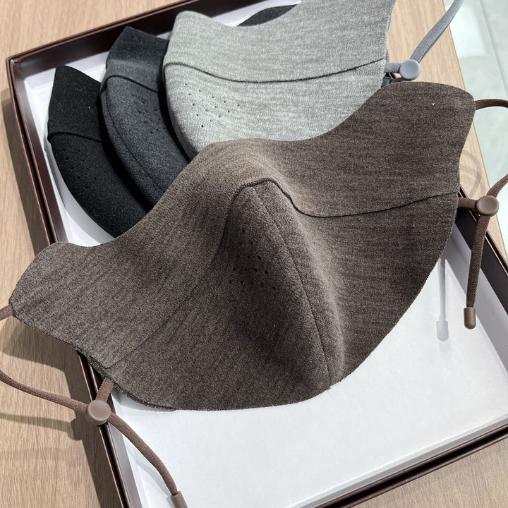 Sueded Reusable Face Mask with Breathable Perforation & Adjustable Ear Loops Bowlift