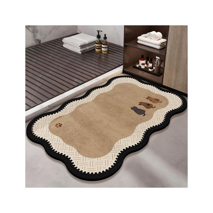 Decorative Pet-Themed Bath Mat Bowlift
