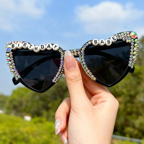 Birthday-Themed Heart-Shaped Sunglasses Bowlift