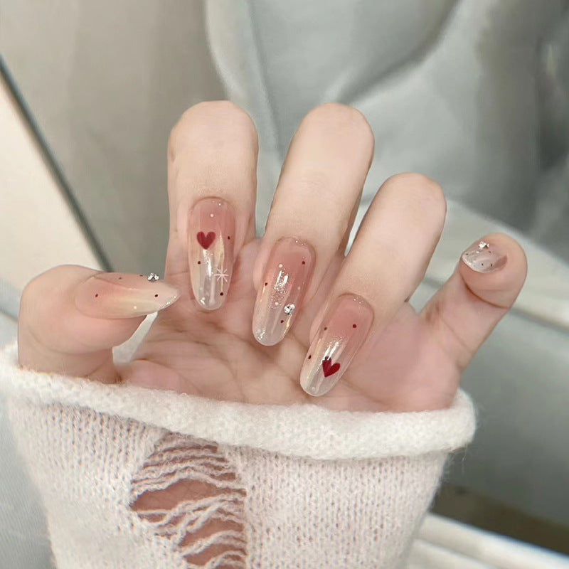 Elegant Press-On Nail Tips with Gold Accents Bowlift