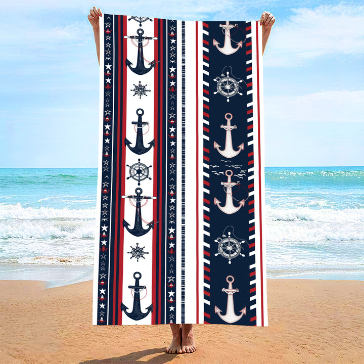 Ladies beach towel with maritime stripe pattern Bowlift