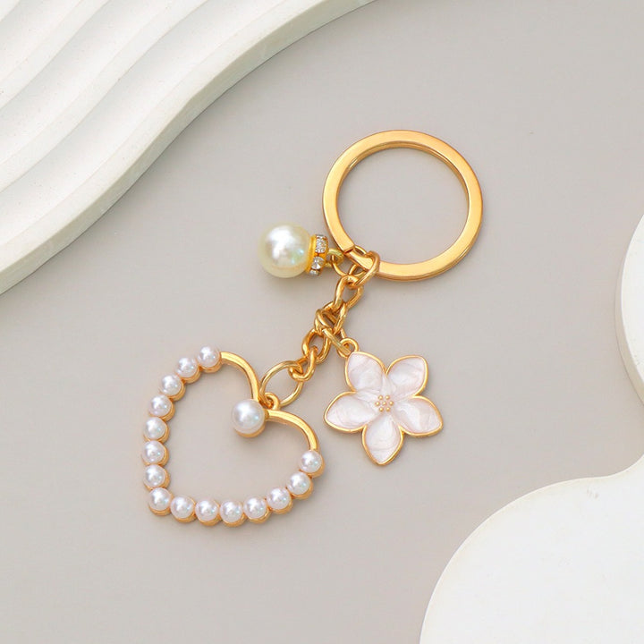 Keychain with heart and flower motif Bowlift