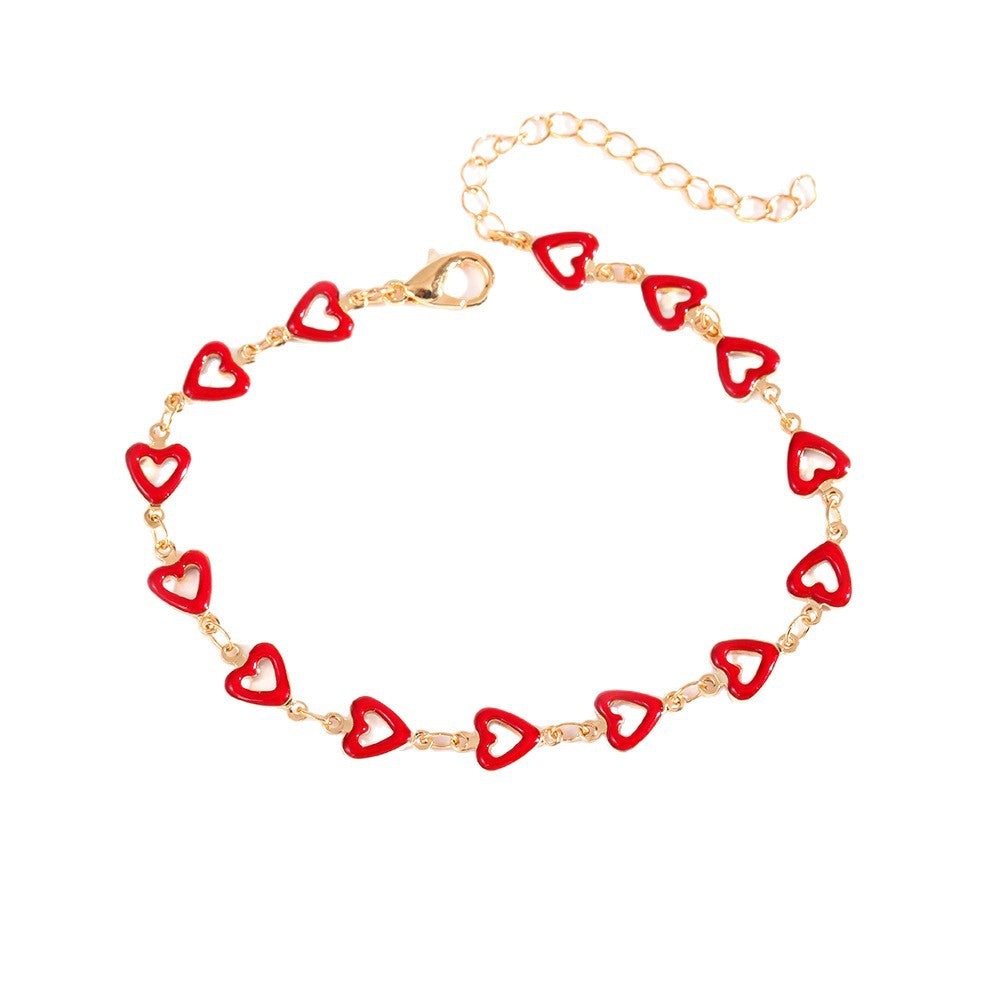 Colorful Heart Charm Anklet Bowlift