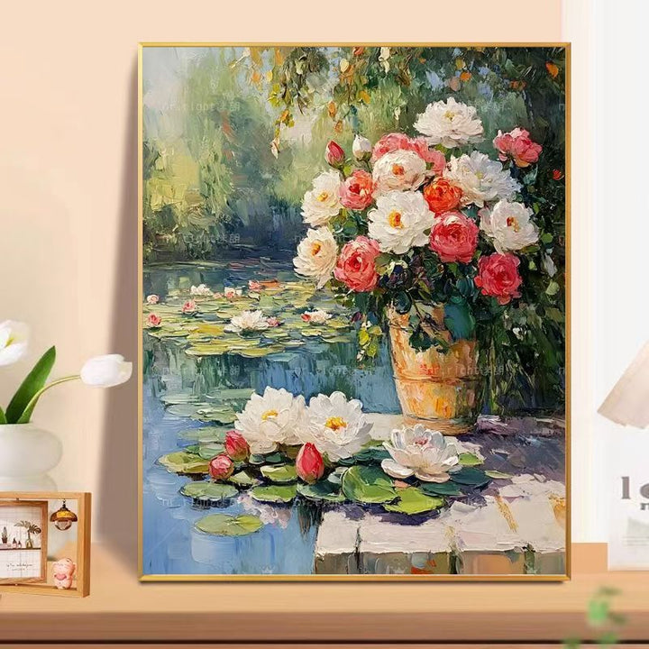 Floral Landscape Oil Painting Wall Art Bowlift