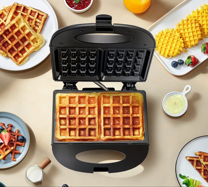 Non-Stick Belgian Waffle Maker with Adjustable Temperature Control Bowlift