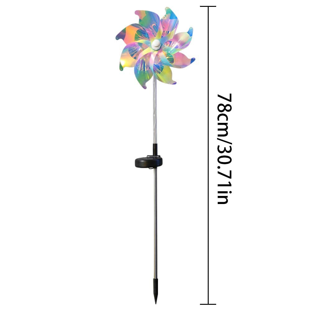 LED Solar-Powered Spinning Pinwheel Pathway Stake Lights Bowlift