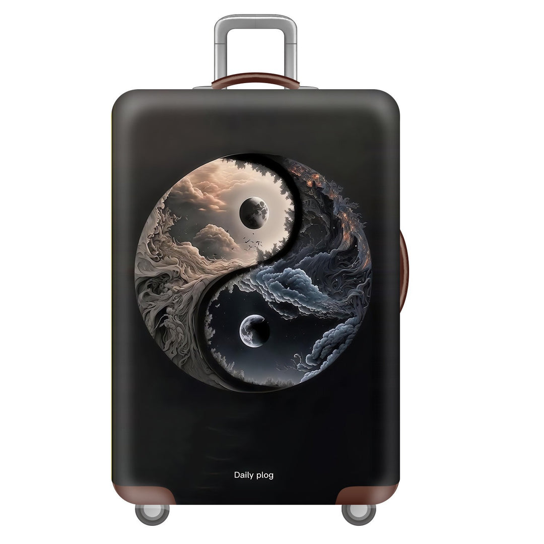 Unisex Hard Shell Suitcase with Creative Travel Motif Bowlift