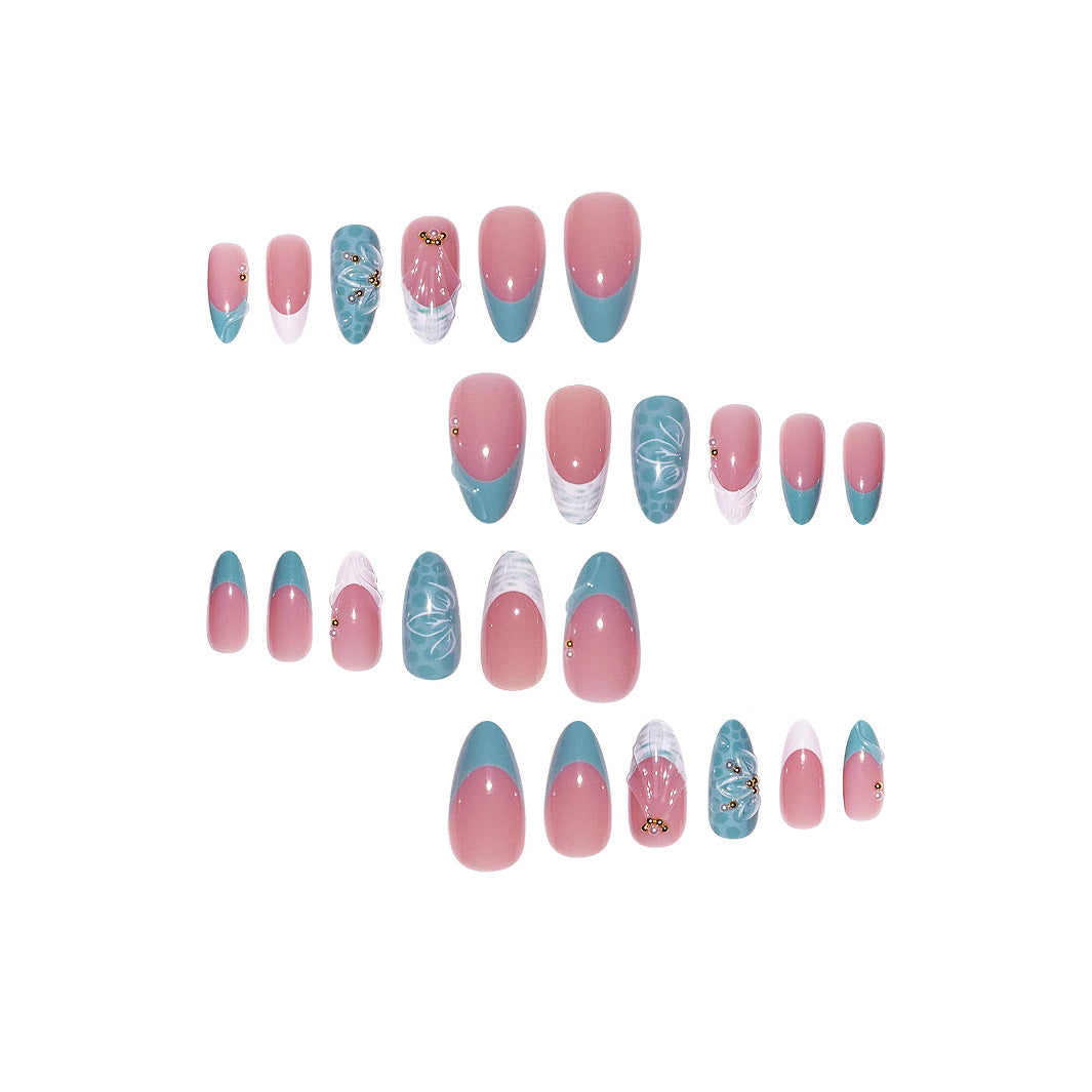 Elegant Abstract Floral Nail Art Extensions Bowlift