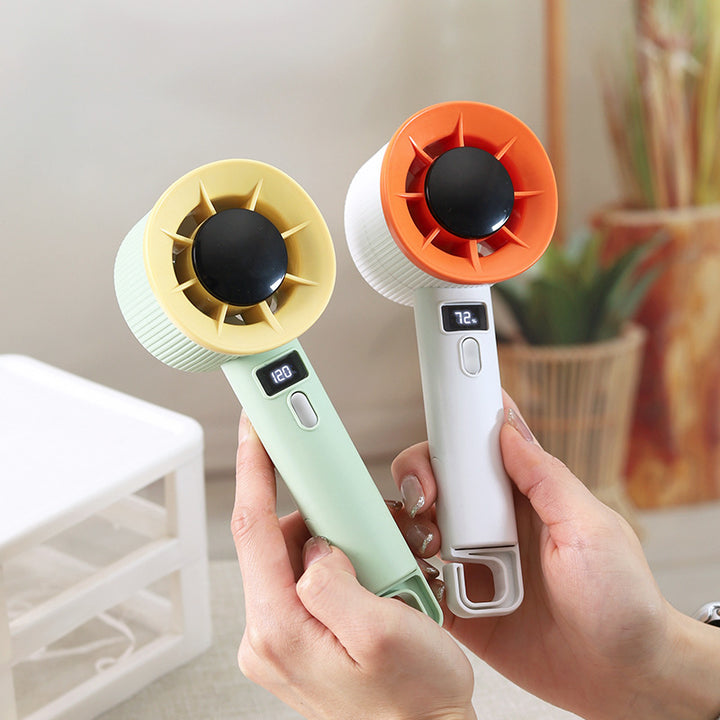 Unisex Portable Hand Fan with Digital Control and Ergonomic Bowlift