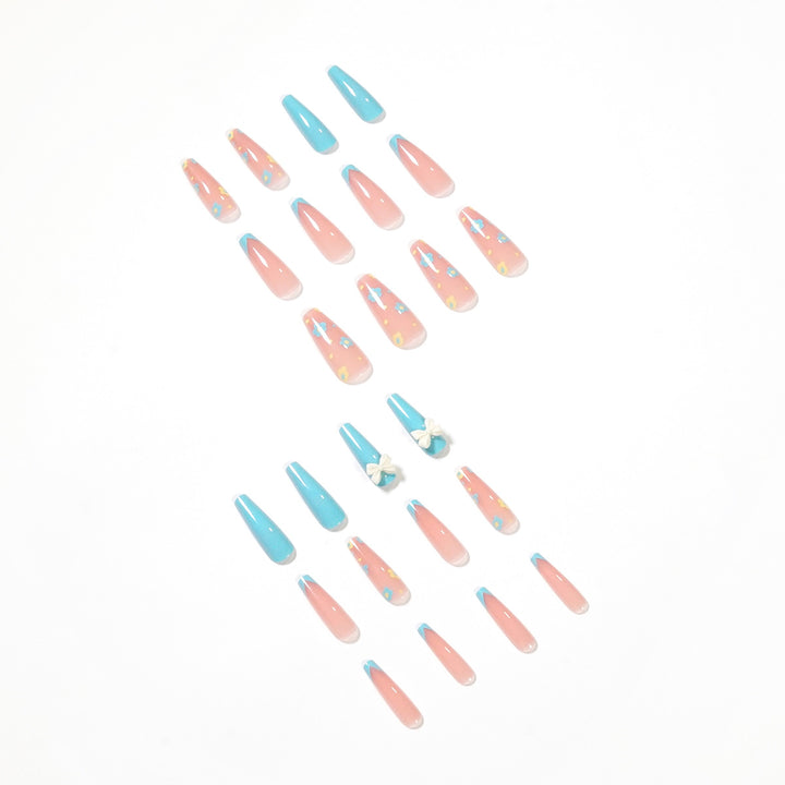 Artistic and playful nail extensions with floral patterns Bowlift