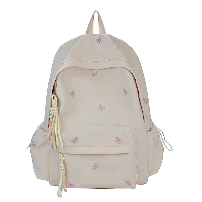 Backpack with Charming Bow Design and Practical Compartments Bowlift