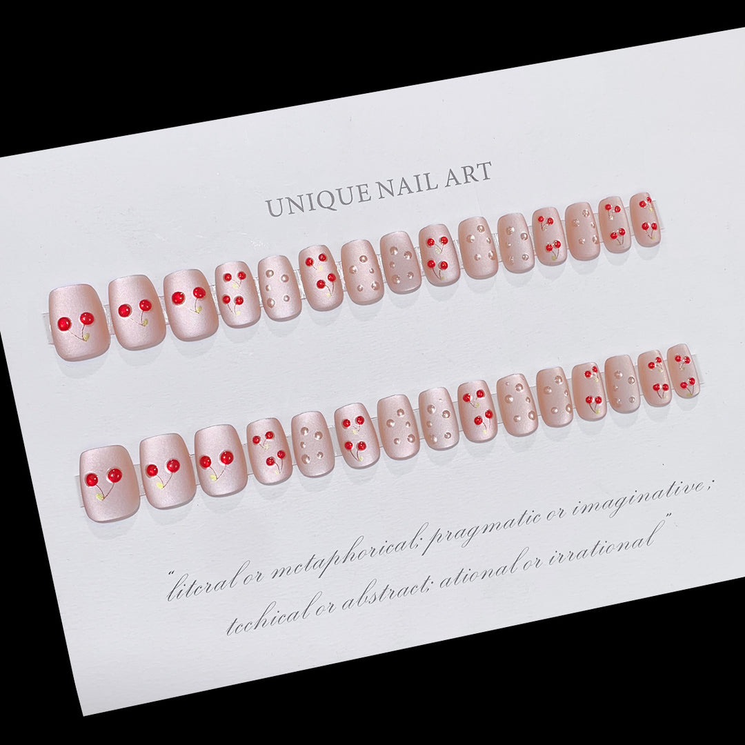 Artful nails with cherry motif Bowlift