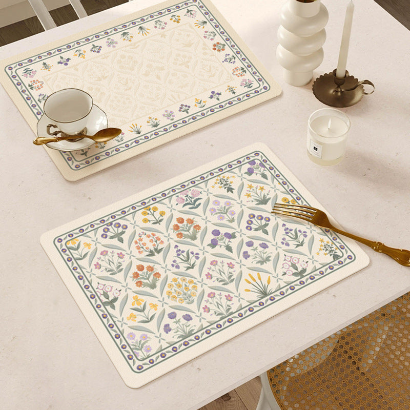 Floral Design Kitchen Mat Bowlift
