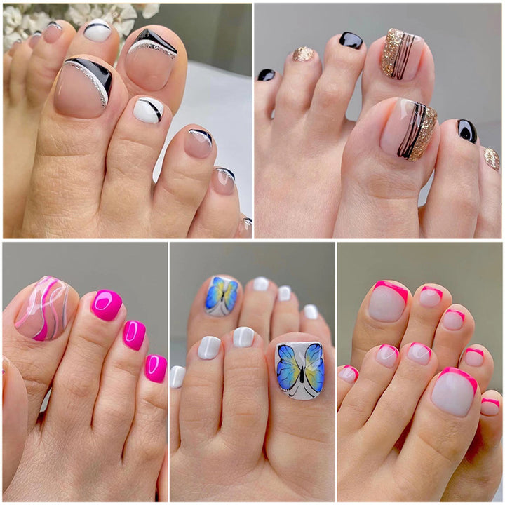 Artistic Toenail Design with Divine Butterfly Design Bowlift