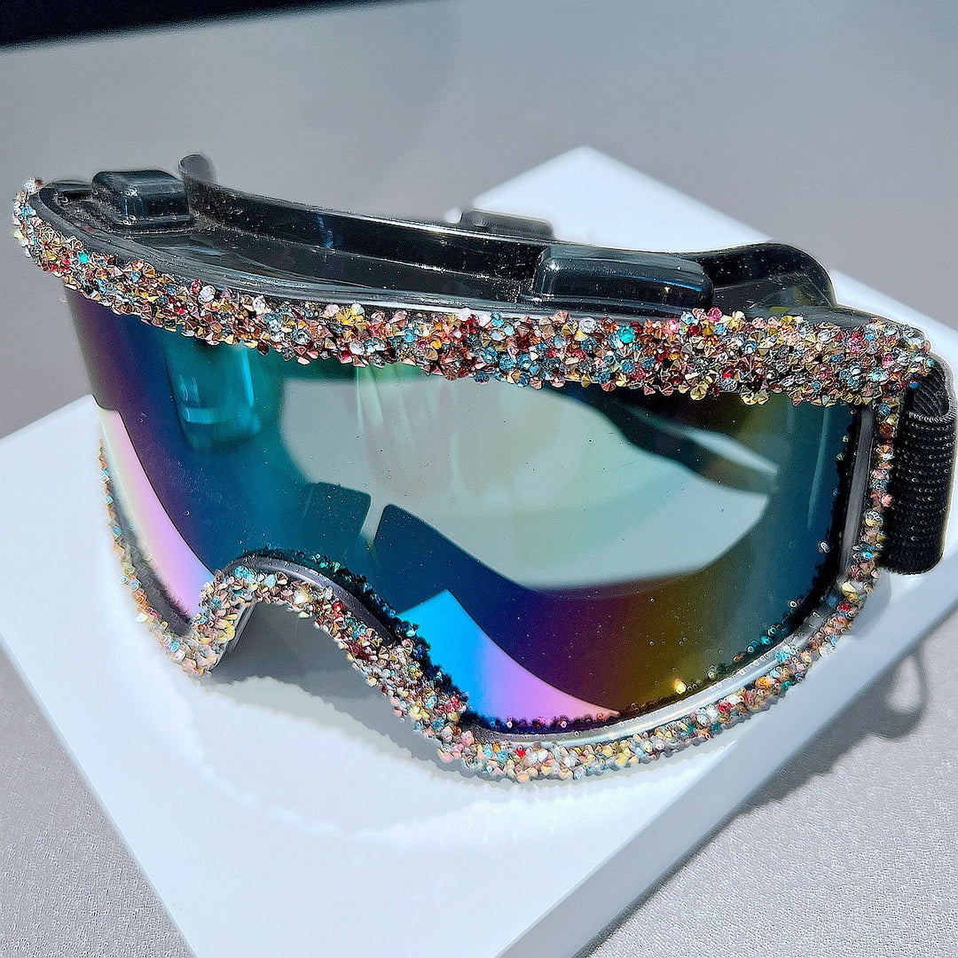 Women's skiing goggles with sparkling crystal decoration Bowlift