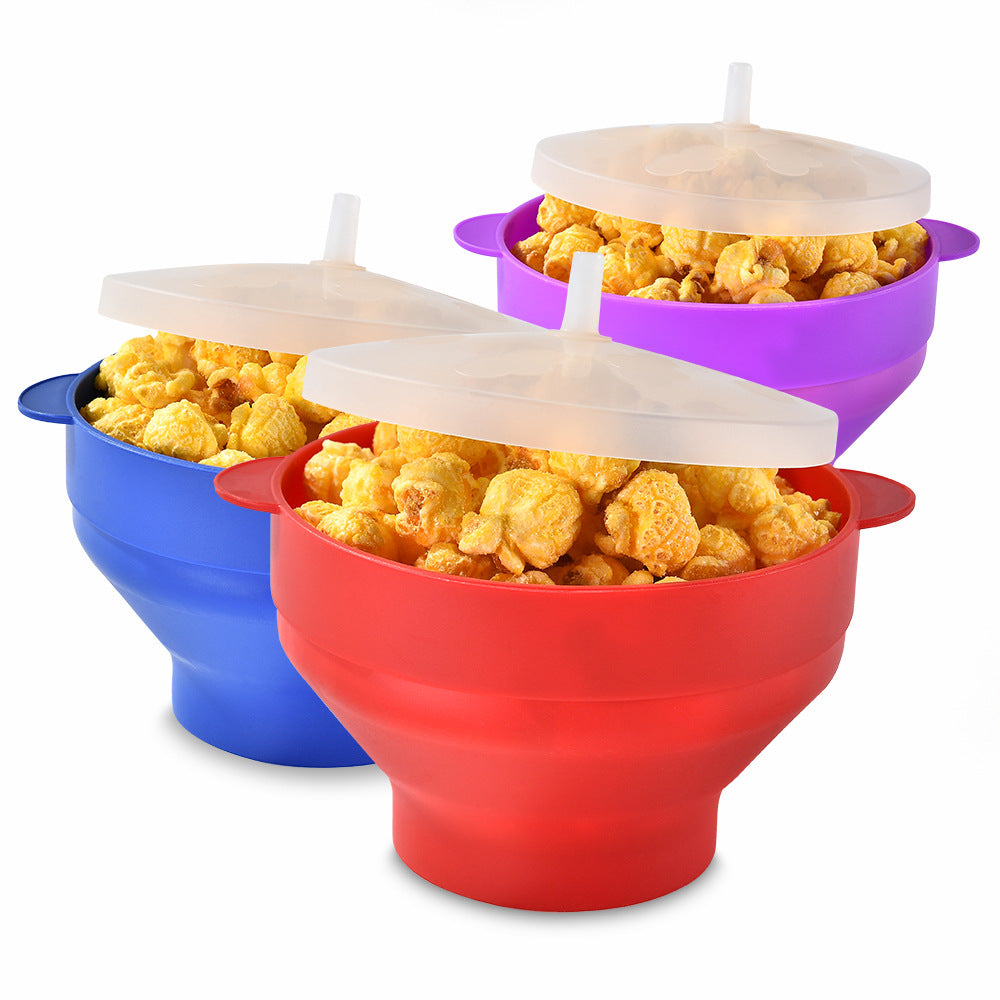 Silicone Popcorn Container with Lid Bowlift