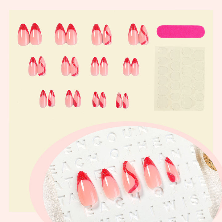 Stylish French Tip Press-On Nails Set Bowlift