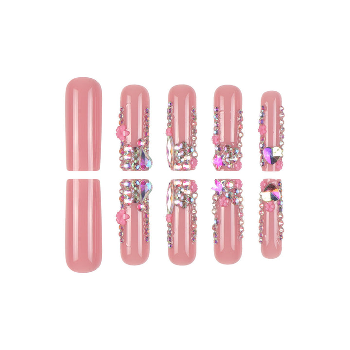Decorative Rhinestone-Embellished Stiletto Nails Bowlift